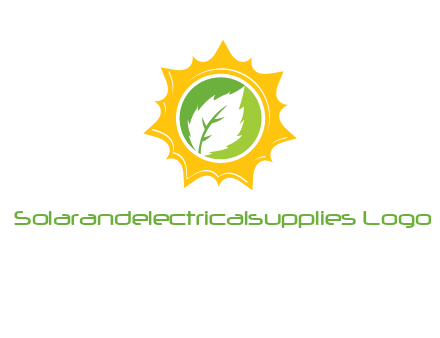 leaf in centre of sun logo