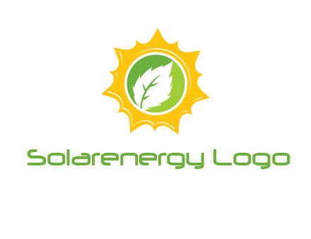 leaf in centre of sun logo