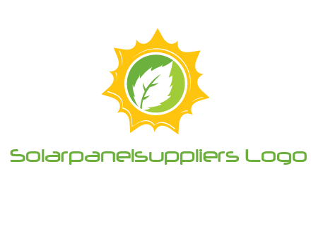 leaf in centre of sun logo