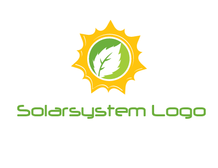 leaf in centre of sun logo