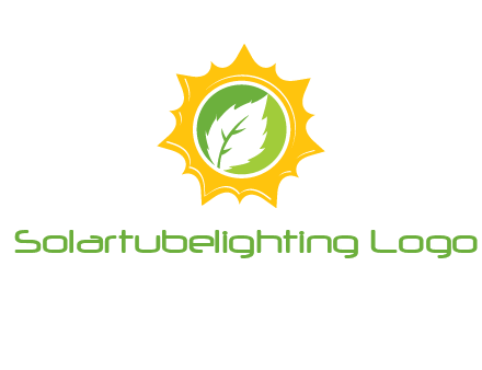 leaf in centre of sun logo