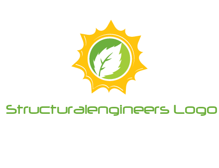 leaf in centre of sun logo