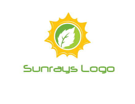 leaf in centre of sun logo