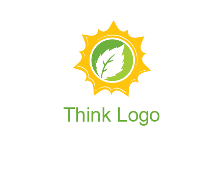 leaf in centre of sun logo