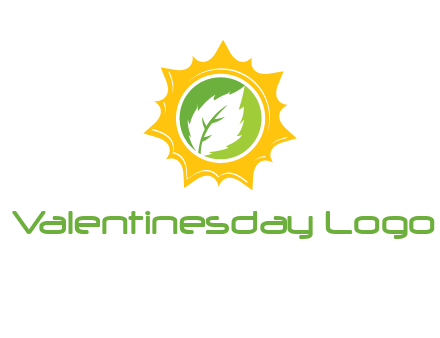 leaf in centre of sun logo