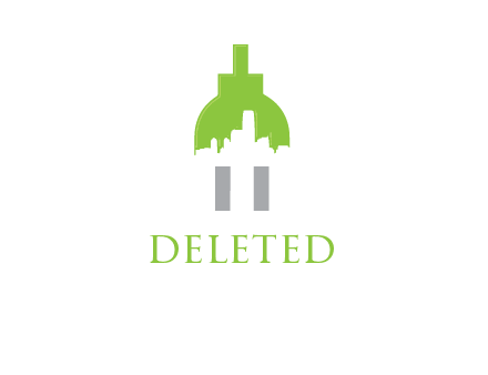 building and plug logo