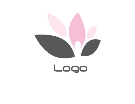 yoga pose in centre of lotus in perspective logo