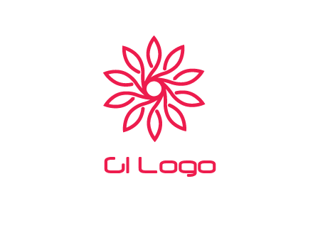 abstract daisy flower logo