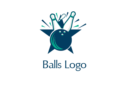 pins and bowling ball games logo
