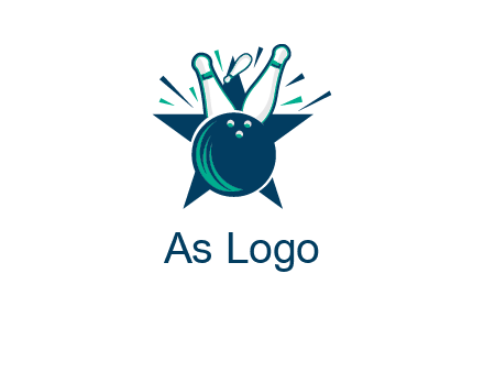 pins and bowling ball games logo