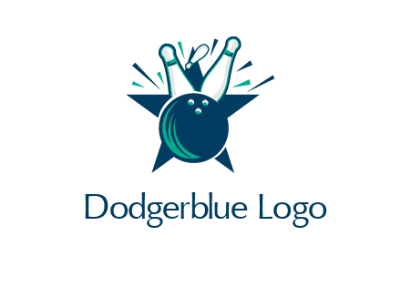 pins and bowling ball games logo