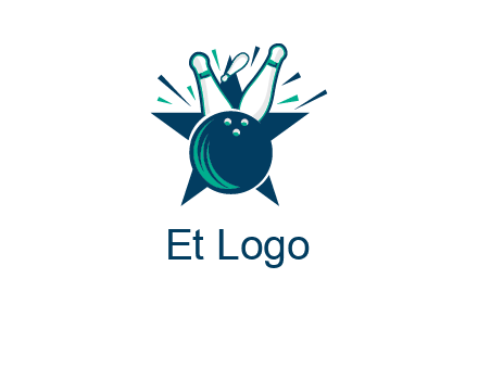 pins and bowling ball games logo