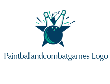 pins and bowling ball games logo