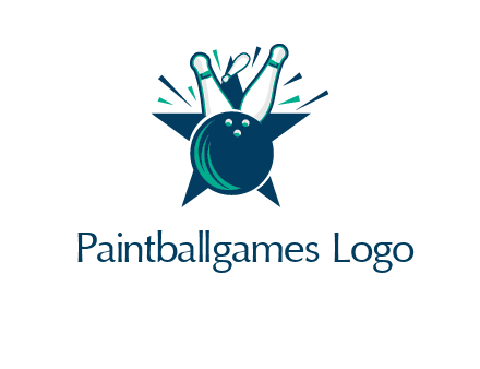 pins and bowling ball games logo