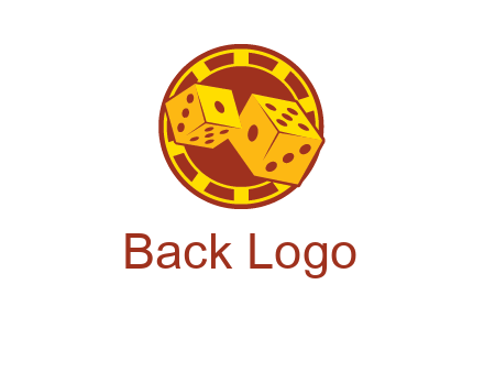 two dice and gambling chip logo
