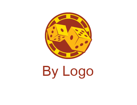 two dice and gambling chip logo