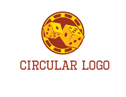two dice and gambling chip logo