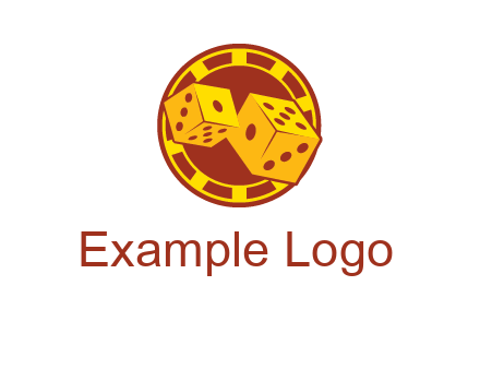 two dice and gambling chip logo