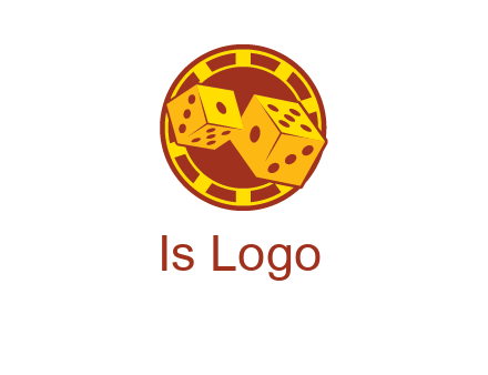 two dice and gambling chip logo
