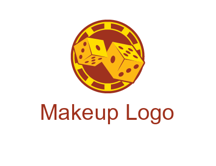 two dice and gambling chip logo