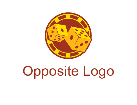 two dice and gambling chip logo