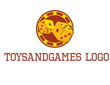 two dice and gambling chip logo
