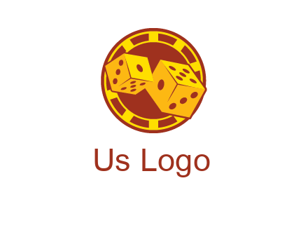 two dice and gambling chip logo