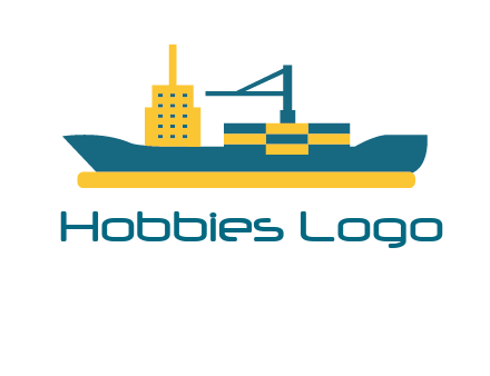 crane and deckhouse on consignment shipping logo icon