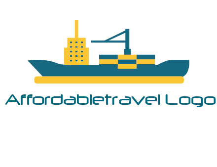 crane and deckhouse on consignment shipping logo icon