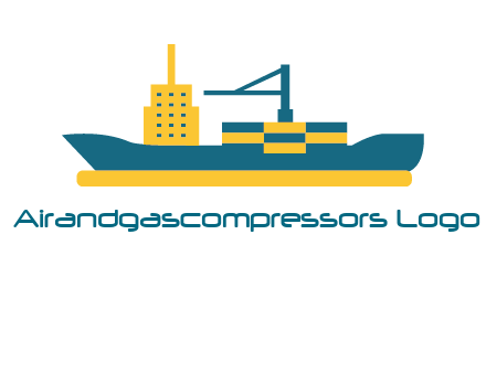 crane and deckhouse on consignment shipping logo icon