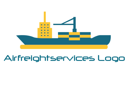 crane and deckhouse on consignment shipping logo icon