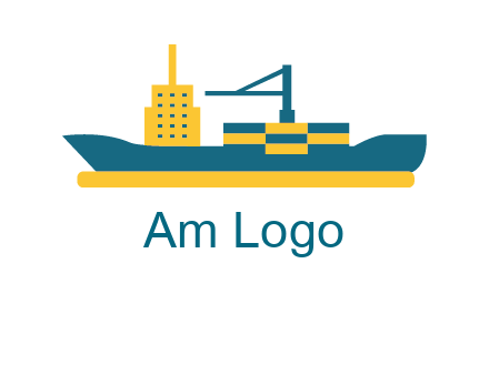 crane and deckhouse on consignment shipping logo icon