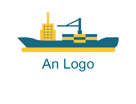 crane and deckhouse on consignment shipping logo icon