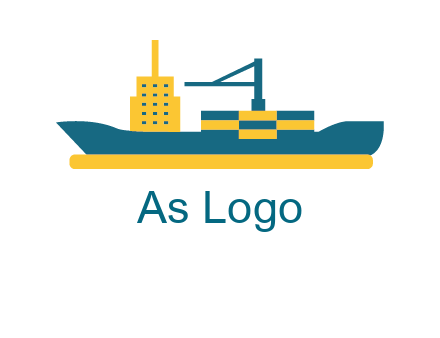 crane and deckhouse on consignment shipping logo icon