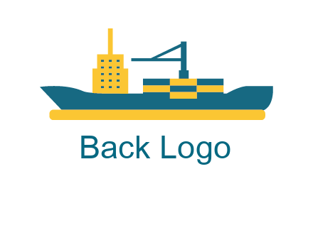 crane and deckhouse on consignment shipping logo icon