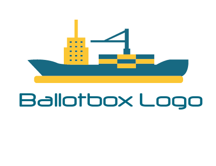 crane and deckhouse on consignment shipping logo icon