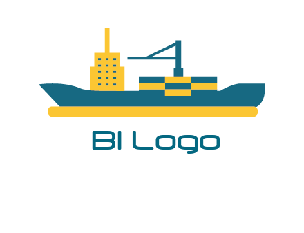 crane and deckhouse on consignment shipping logo icon