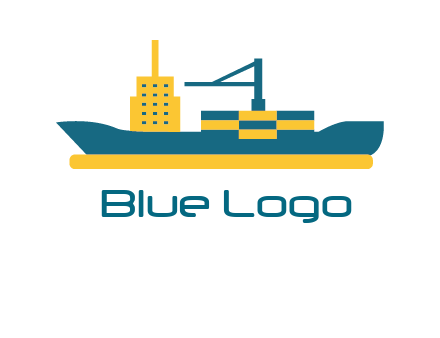 crane and deckhouse on consignment shipping logo icon