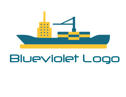 crane and deckhouse on consignment shipping logo icon
