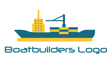 crane and deckhouse on consignment shipping logo icon