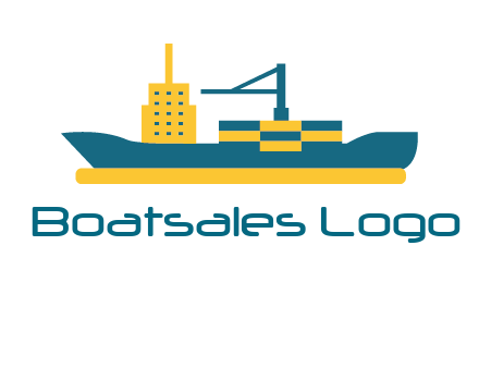 crane and deckhouse on consignment shipping logo icon