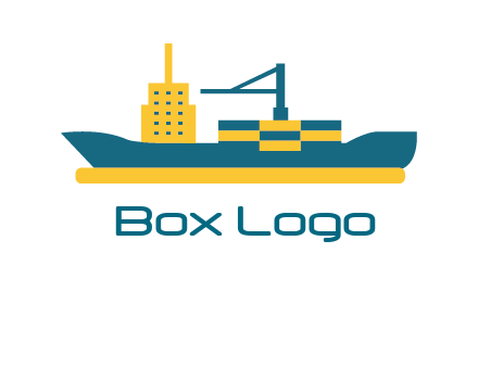 crane and deckhouse on consignment shipping logo icon