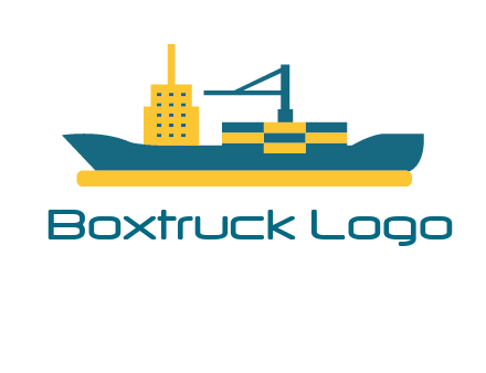 crane and deckhouse on consignment shipping logo icon