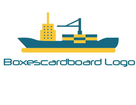 crane and deckhouse on consignment shipping logo icon