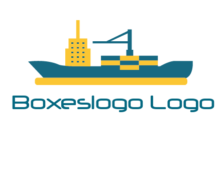 crane and deckhouse on consignment shipping logo icon