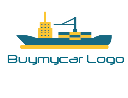crane and deckhouse on consignment shipping logo icon