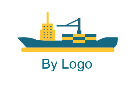 crane and deckhouse on consignment shipping logo icon