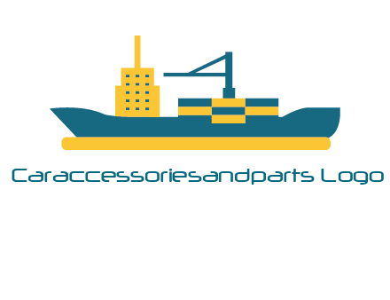 crane and deckhouse on consignment shipping logo icon