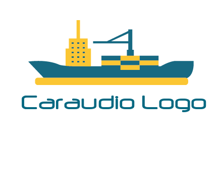 crane and deckhouse on consignment shipping logo icon