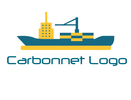 crane and deckhouse on consignment shipping logo icon